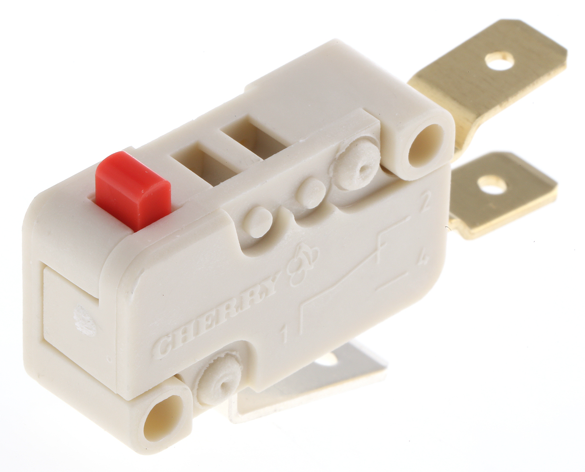 d449-v3aa ZF Button Micro Switch, Tab Terminal, 10 A, 250 V ac, SPDT, IP40