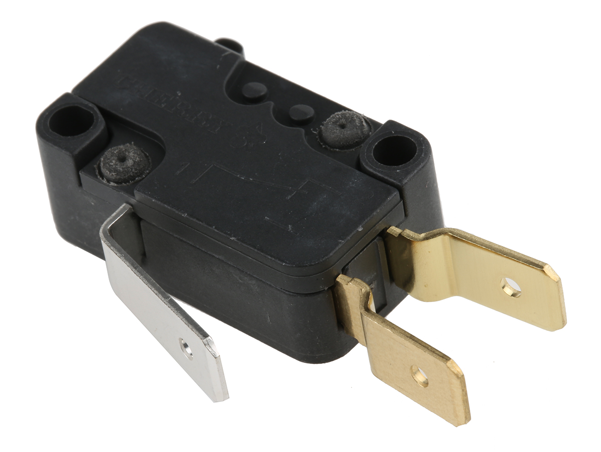 d459-v3aa ZF Button Micro Switch, Tab Terminal, 16 A, 250 V ac, SPDT, IP40