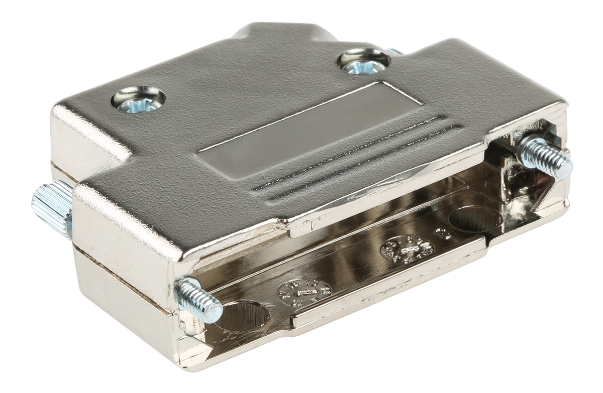 d45pk25-k MH Connectors MHD45PK Series ABS Angled D-Sub Backshell, 25 Way Strain Relief