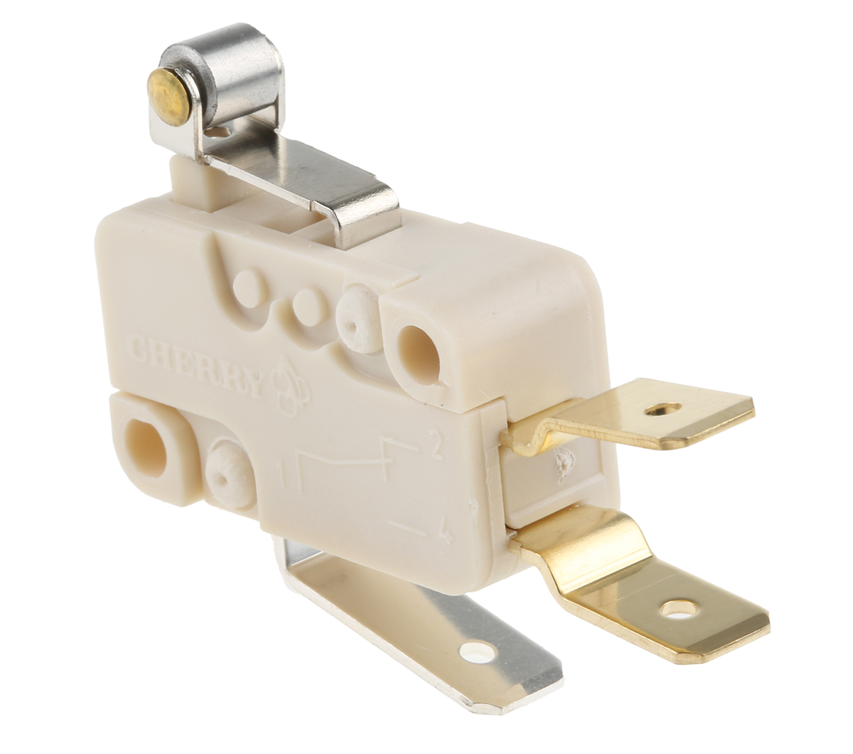 d45u-v3ra ZF Short Roller Lever Micro Switch, Tab Terminal, 16 A, 250 V ac, SPDT (NO/NC), IP40
