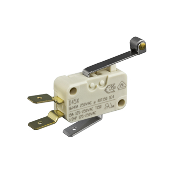 ZF Roller Lever Micro Switch, Tab Terminal, 16 A, 250 V ac, SPCO, IP40