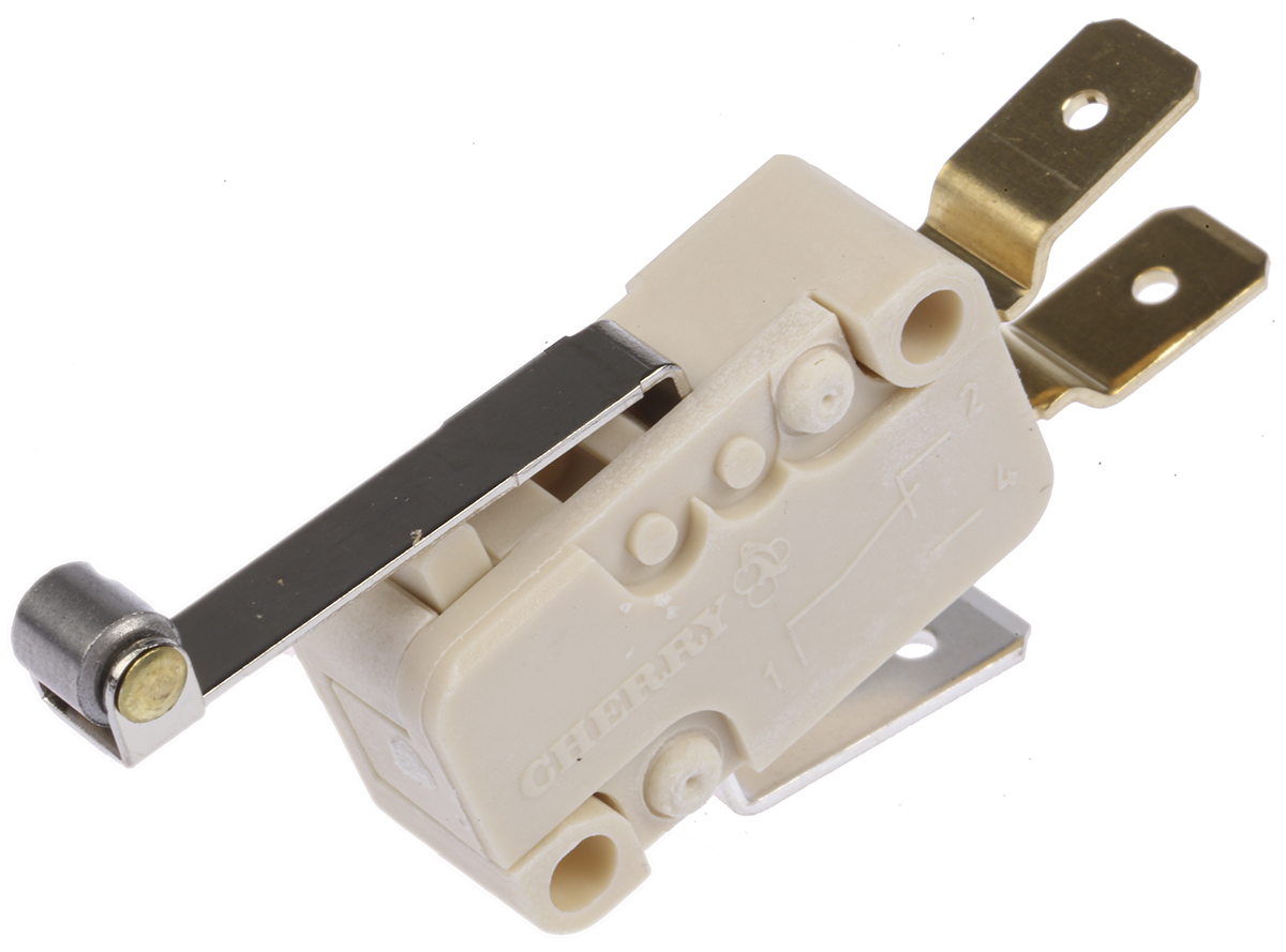 d45u-v3rd ZF Roller Lever Micro Switch, Tab Terminal, 16 A, 250 V ac, SPCO, IP40