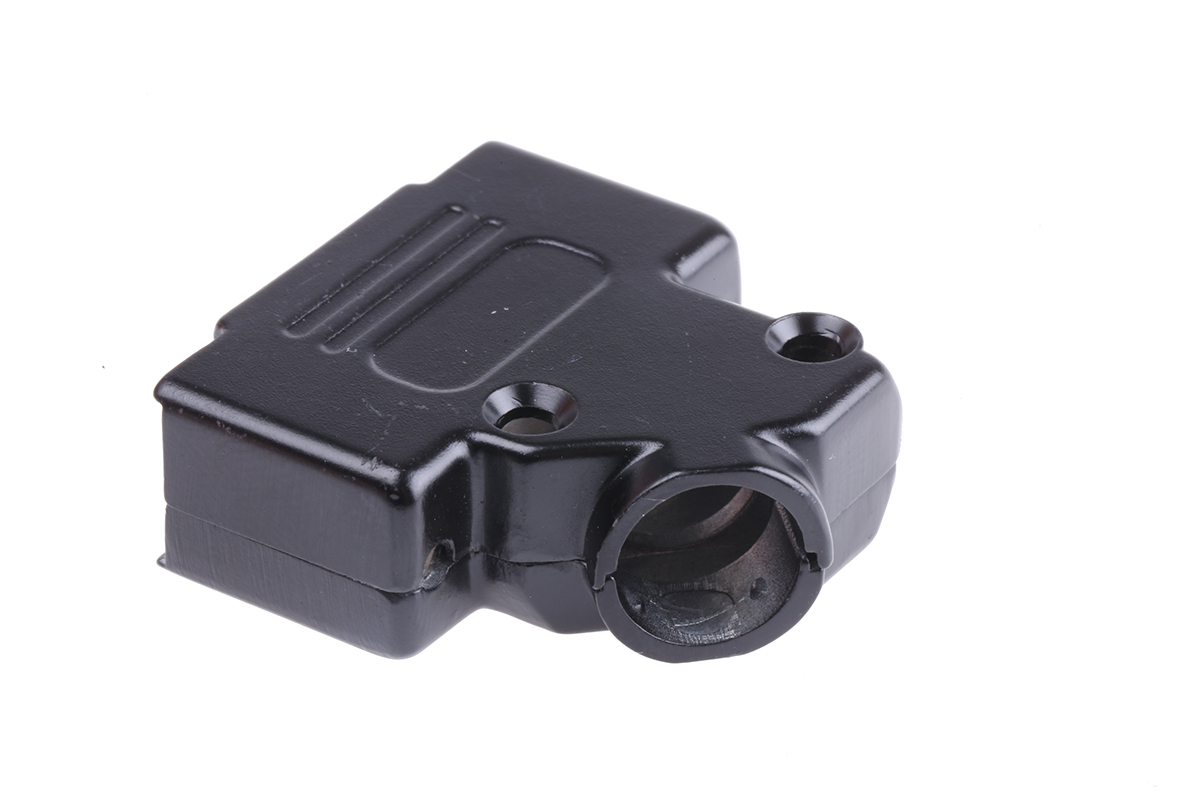 d45zk15-bk-k MH Connectors MHD45ZK-BK Series Zinc Angled D-Sub Backshell, 15 Way Strain Relief