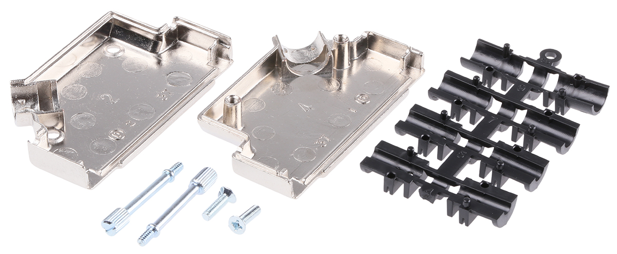 d45zk37-k MH Connectors MHD45ZK Series Zinc Angled D-Sub Backshell, 37 Way Strain Relief