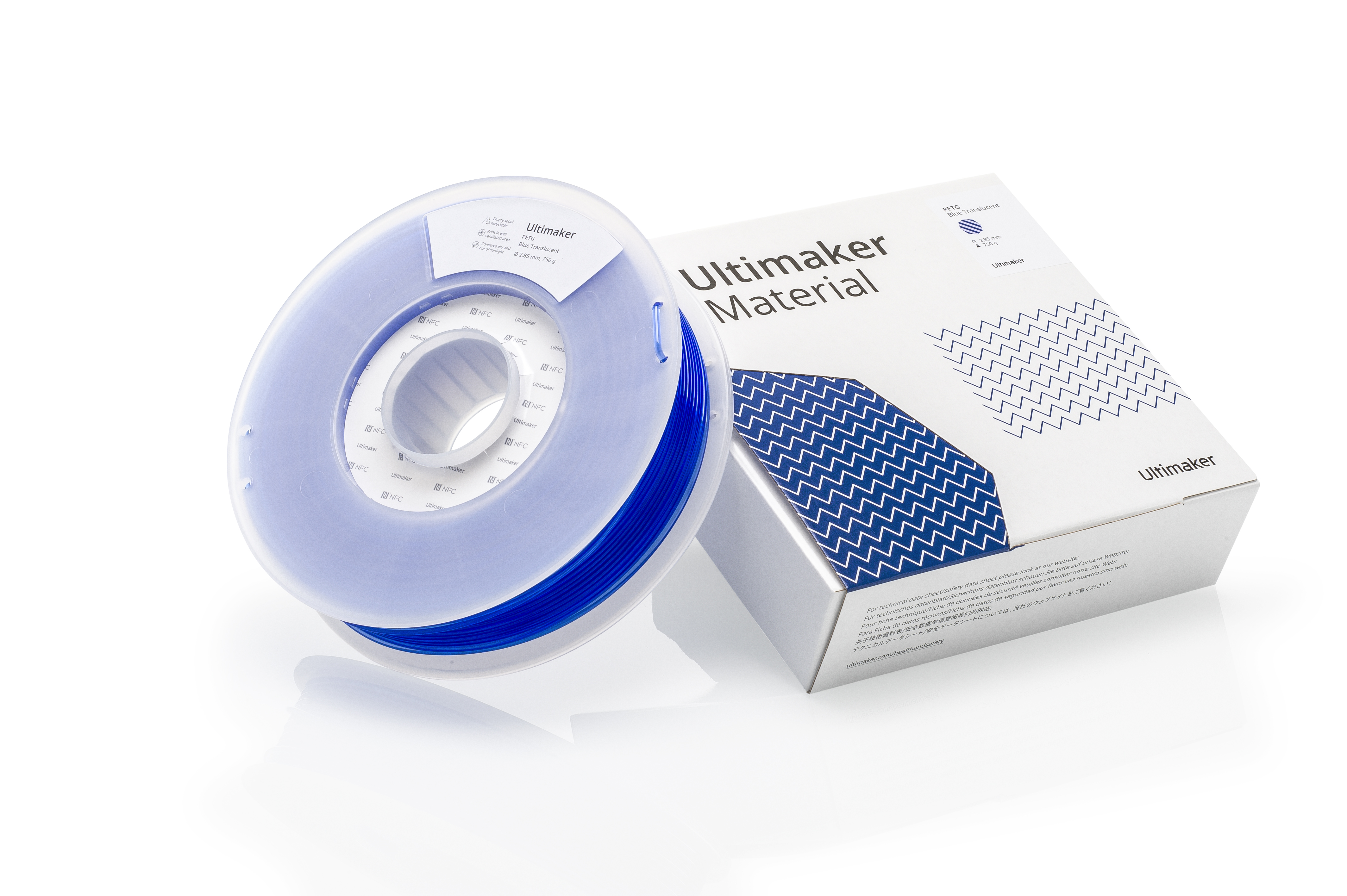 Ultimaker 2.85mm Blue PET-G 3D Printer Filament, 750g