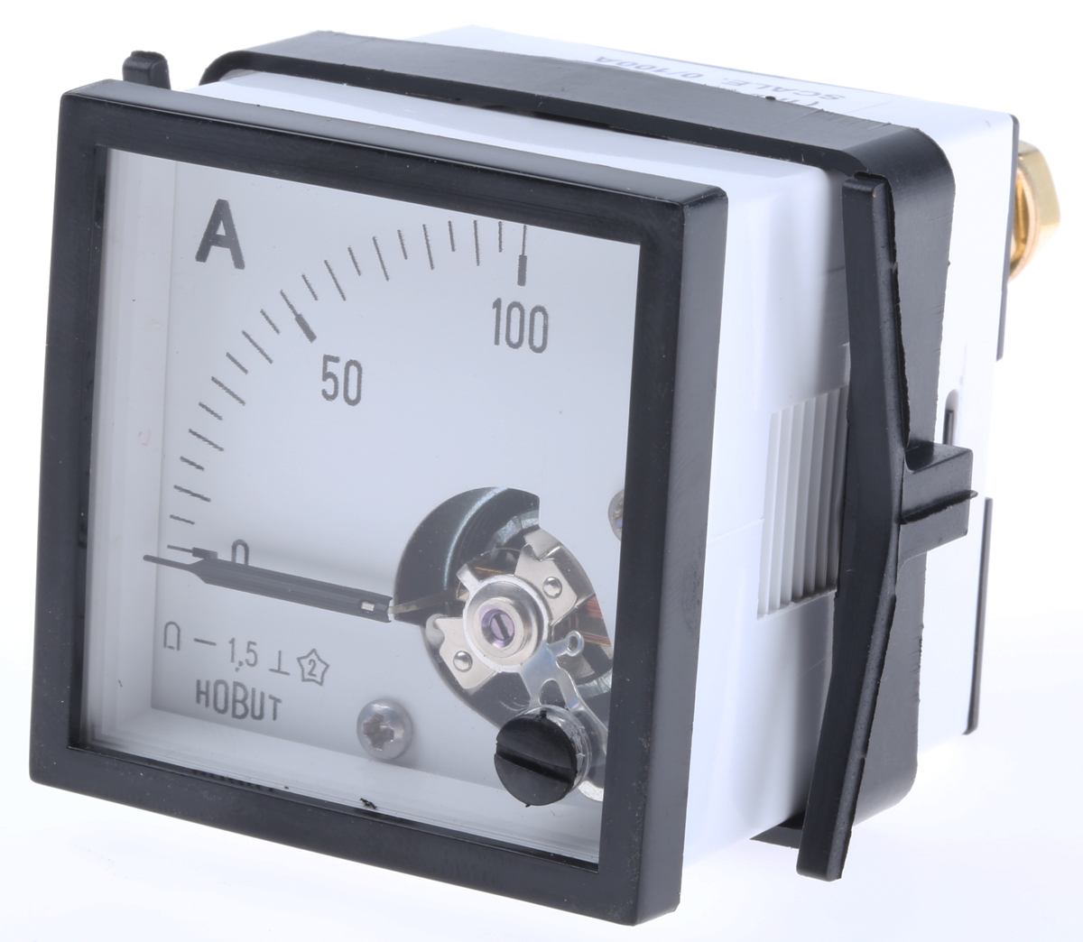 HOBUT D48MC Analogue Panel Ammeter 100 A DC, 48 mm x 48 mm, Class 1.5 Moving Coil