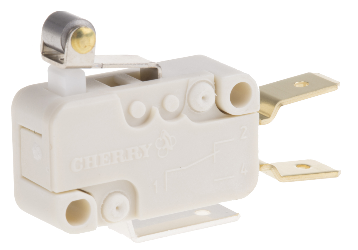 d489-v3ra ZF Short Roller Lever Micro Switch, Tab Terminal, 21 A, 250 V ac, SPDT, IP40