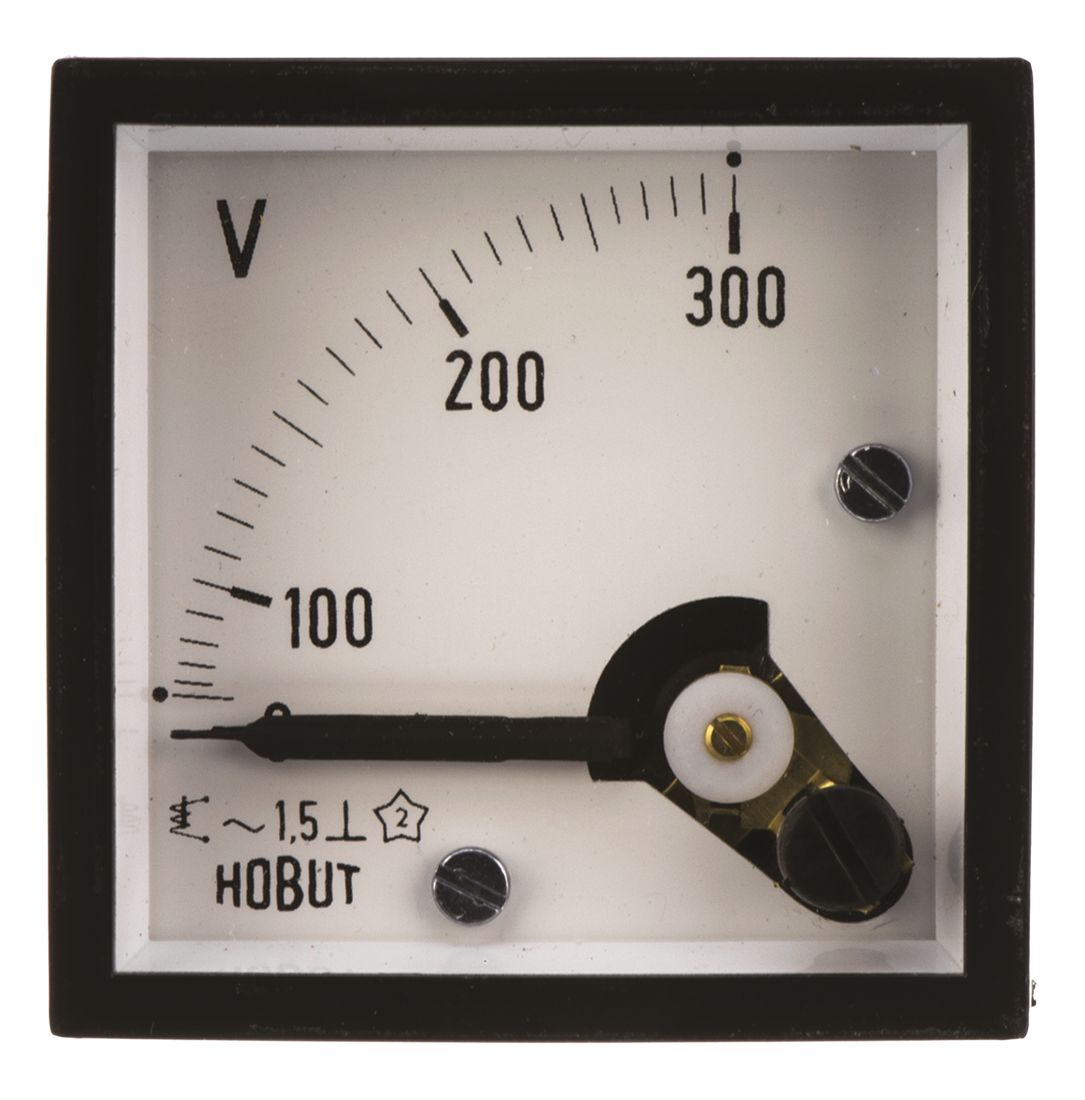 d48mis300v2-001 HOBUT D48 Series Analogue Voltmeter AC, 45 mm, 45 mm