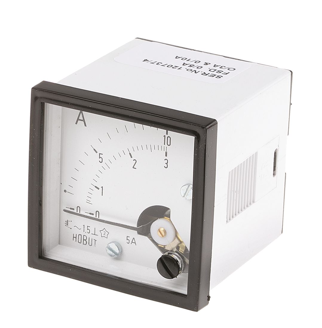 HOBUT D48SD Analogue Panel Ammeter 100 A AC, 48 mm x 48 mm, Class 1.5 Moving Iron