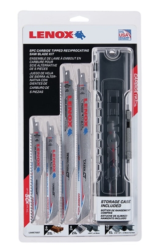 lxarct5set Lenox, 6, 8, 10 Teeth Per Inch 152 mm, 229 mm Cutting Length Reciprocating Saw Blade, Pack of 5