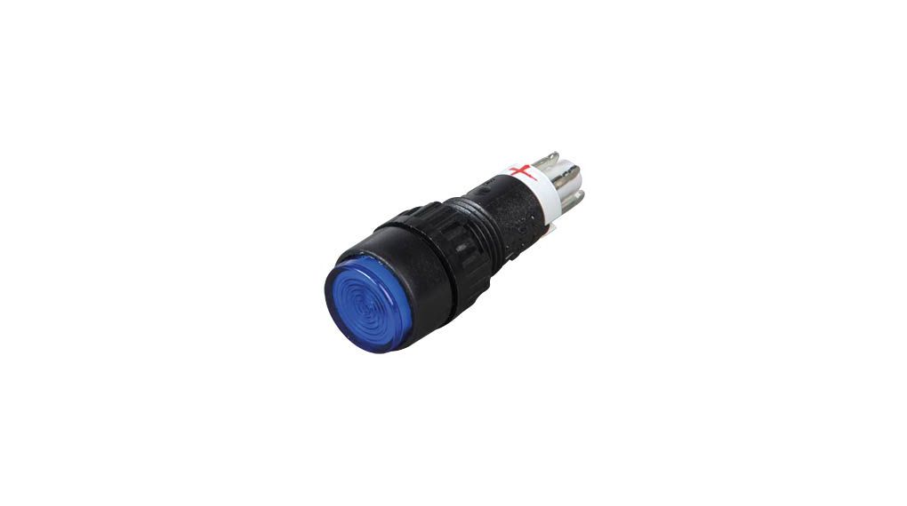 RAFI Illuminated Push Button Switch, Momentary, Panel Mount, 9.1mm Cutout, 1 NC + 1 NO momentary, Blue LED, 24V, IP40