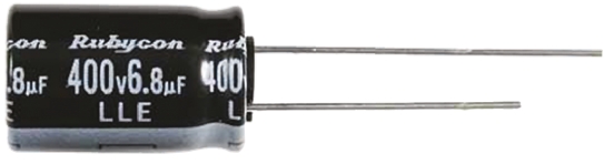 Rubycon 4.7μF Aluminium Electrolytic Capacitor 200V dc, Radial, Through Hole - 200LLE4,7MEFC6.3X11