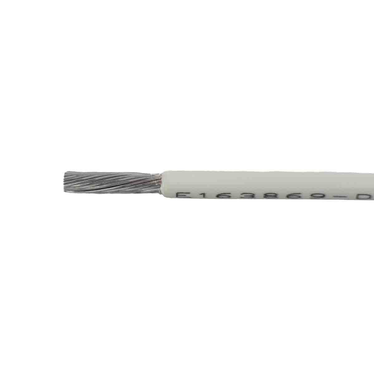 Alpha Wire Ecogen Ecowire Metric Series White 0.25 mm² Hook Up Wire, 24 AWG, 32/0.10 mm², 50m, Polyphenylene Ether