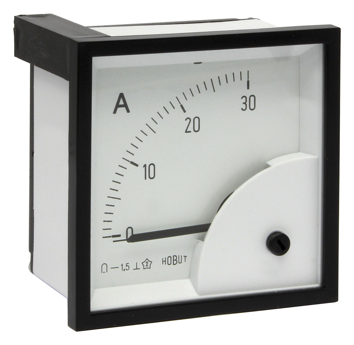 HOBUT D72MC Analogue Panel Ammeter 30 A DC, 72 mm x 72 mm Moving Coil