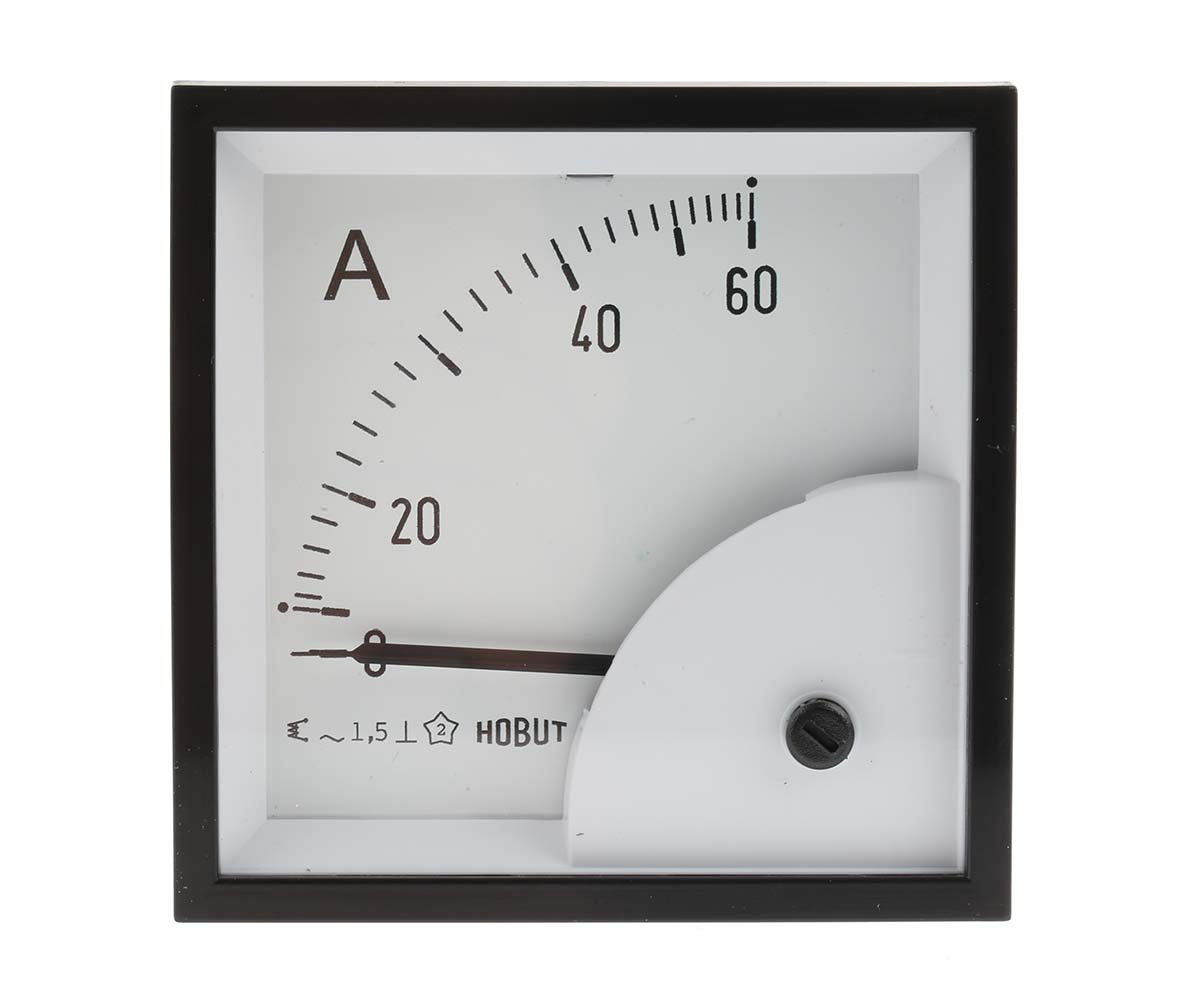 HOBUT D72SD Analogue Panel Ammeter 100 A AC, 72 mm x 72 mm, Class 1.5 Moving Iron