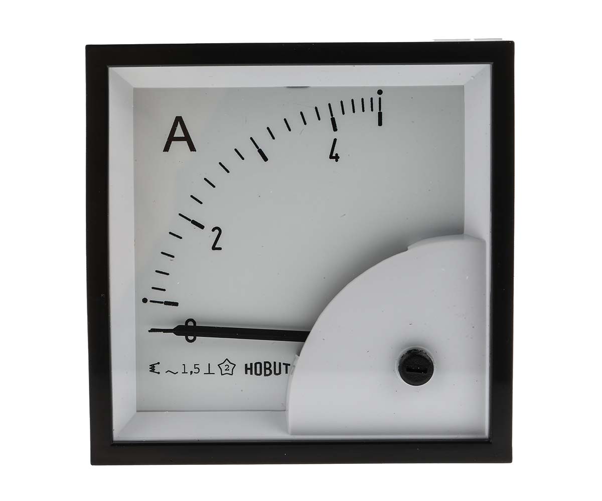HOBUT D72SD Analogue Panel Ammeter 5 A AC, 72 mm x 72 mm, Class 1.5 Moving Iron