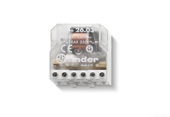 Finder 26 Series Series Modular Step Relay, Panel Mount, 12V ac Coil, SPDT
