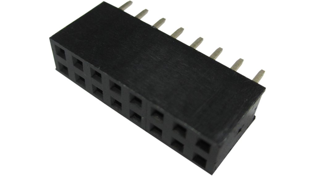RND RND 205 Series Straight Through Hole Pin Header, 16 Contact(s), 2.54 mm Pitch, 2 Row, Shrouded