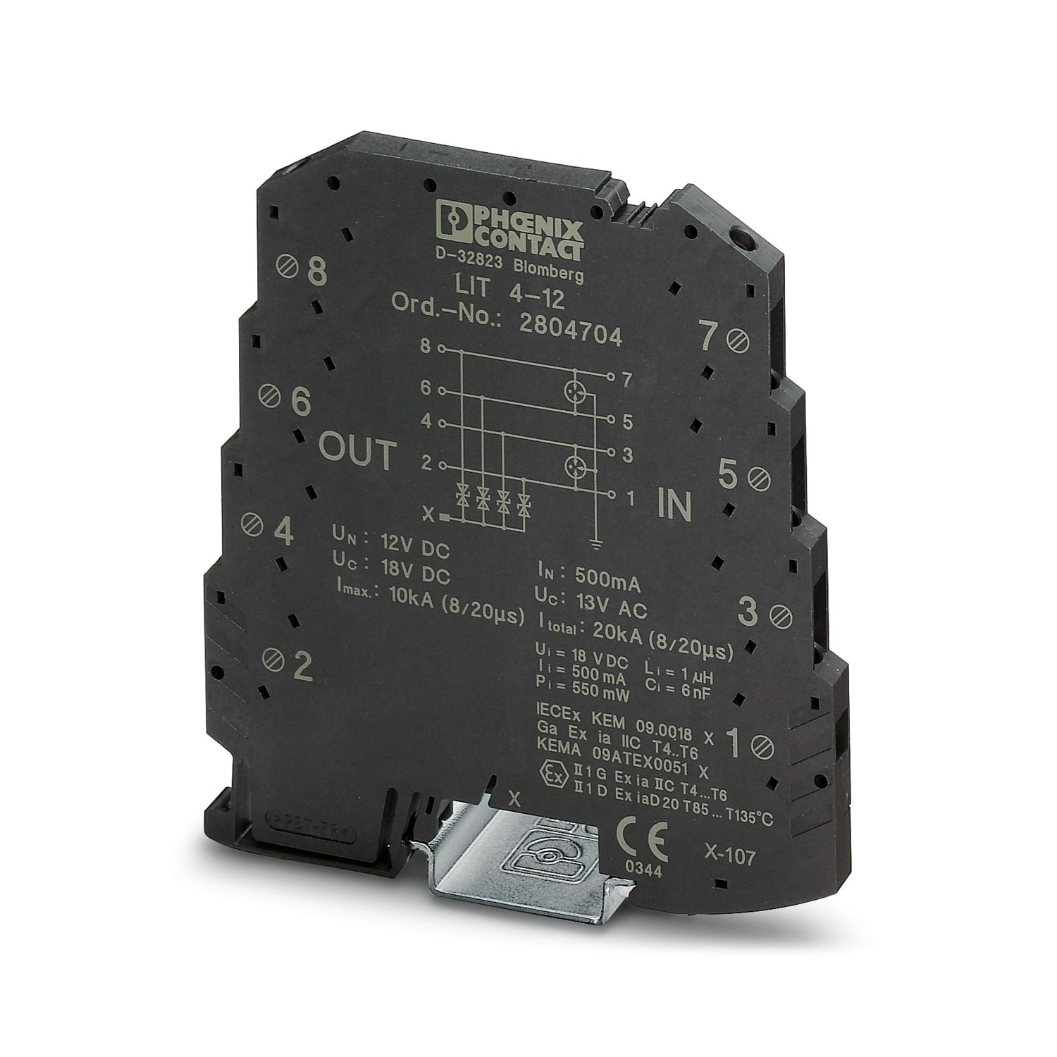 Phoenix Contact Surge Protector, DIN Rail Mount