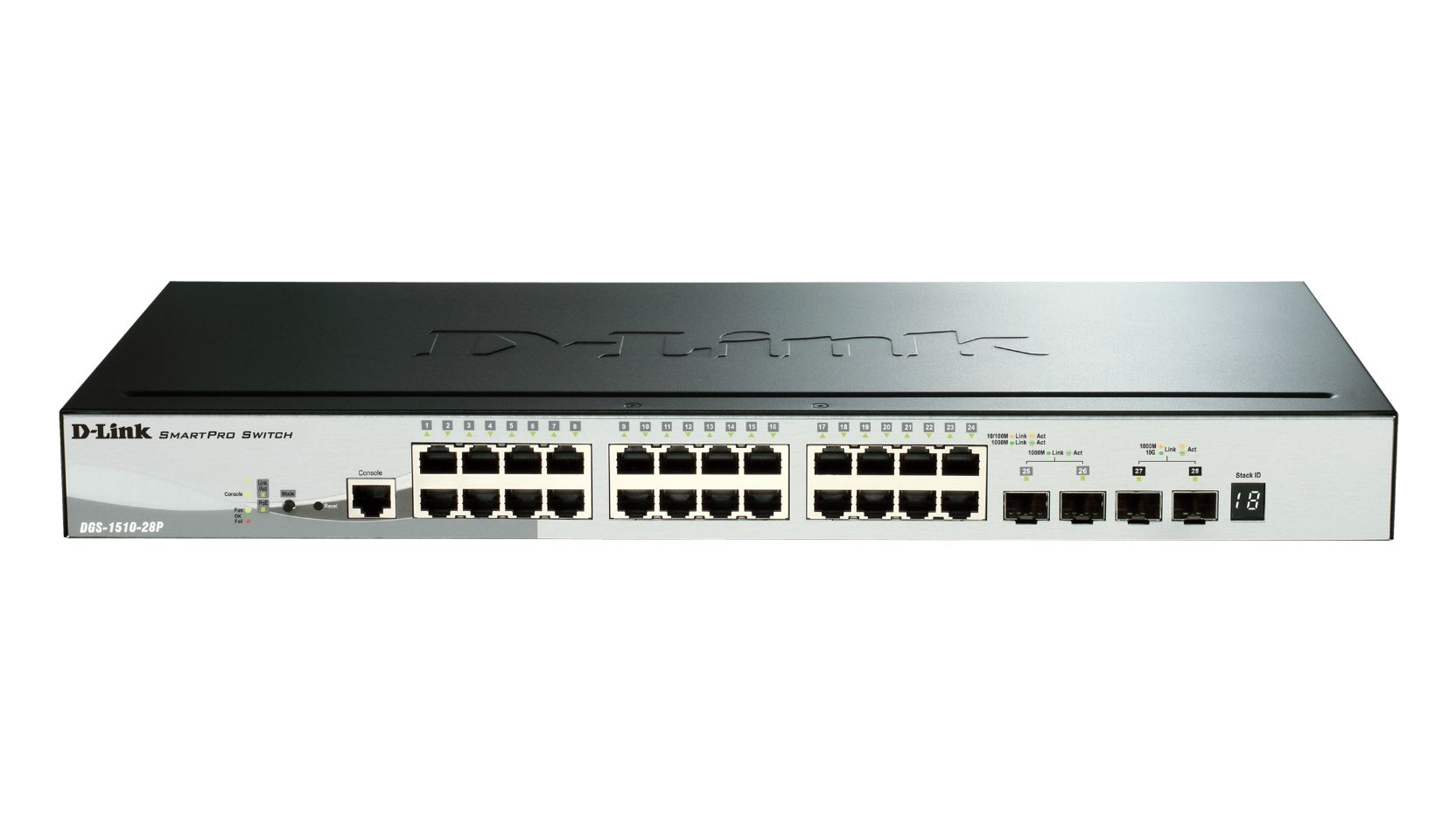 D-Link 28-Port Gigabit Stackable Smart Managed PoE Switch with 10G Uplinks, Smart 28 Port Smart Switch With PoE EU