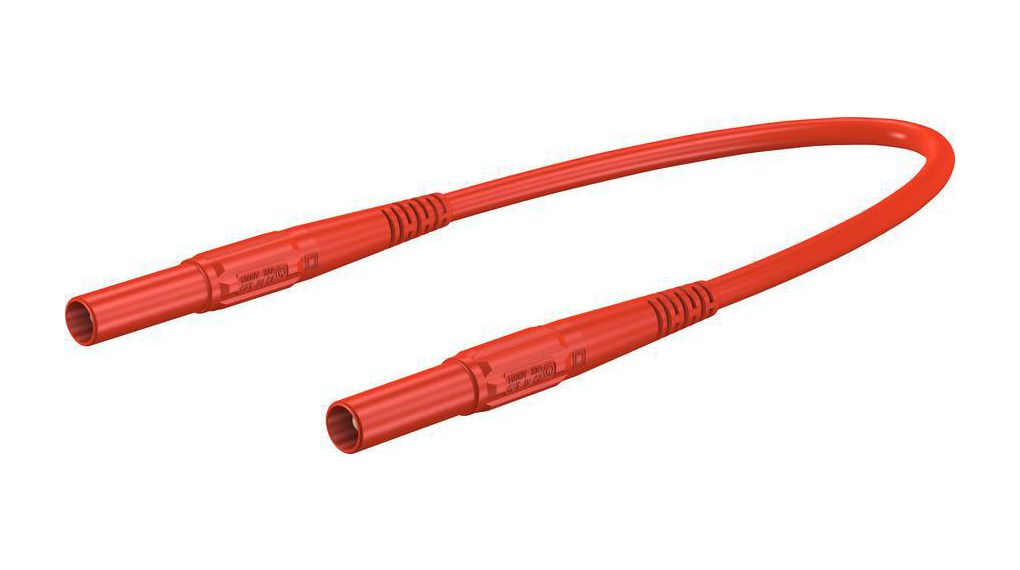 Staubli Test lead, 32A, 1kV, Red, 200cm Lead Length