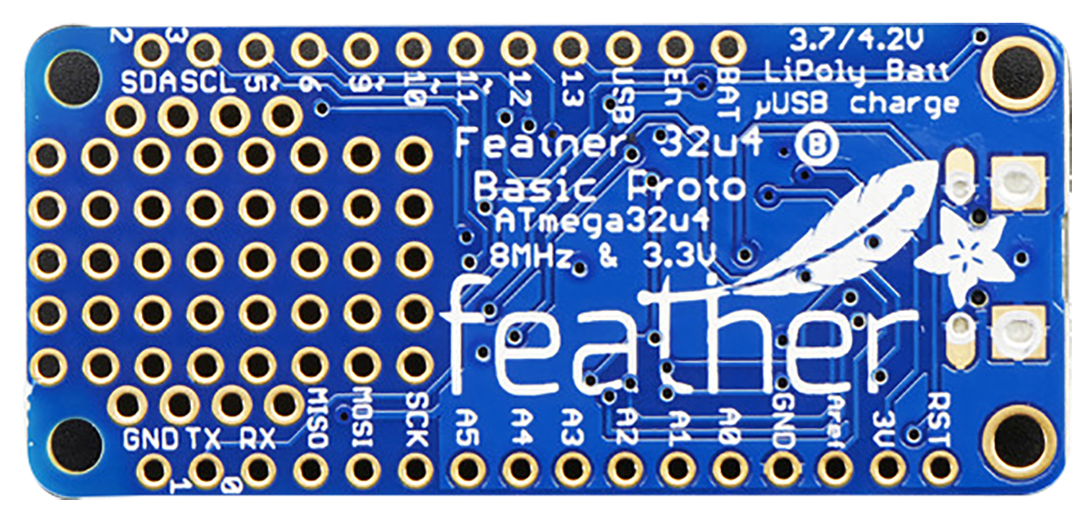2771 ADAFRUIT Feather 32u4 Basic Proto MCU Development Board