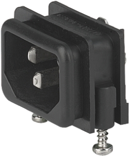 Schurter C14 Right Angle Panel Mount IEC Connector Male, 10A, 250 V