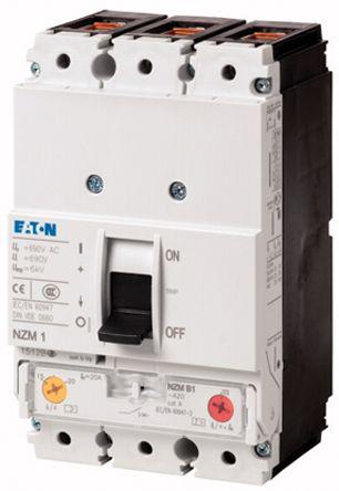 3 80 A MCCB Molded Case Circuit Breaker, Breaking Capacity 25 kA Fixed Mount xEnergy NZM1