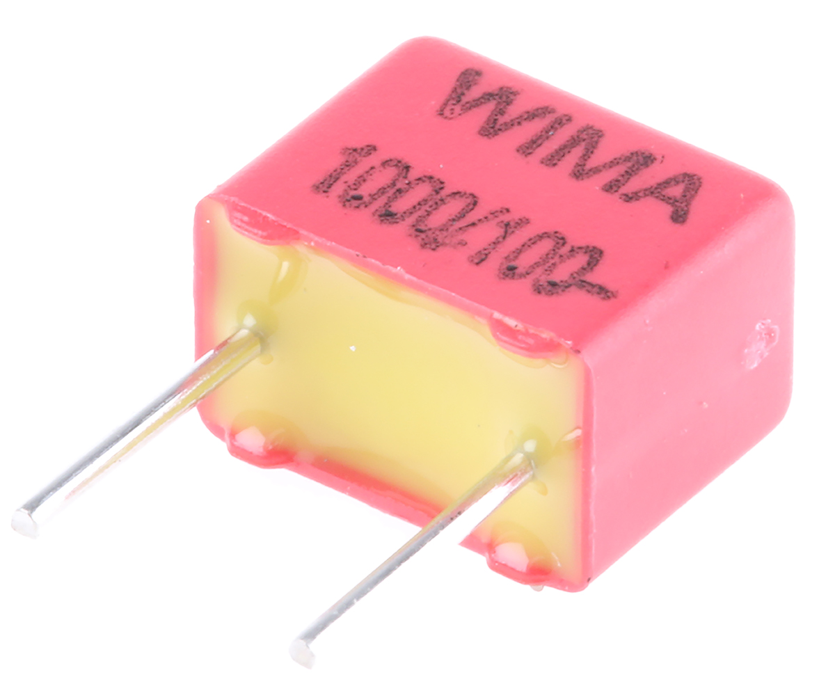 WIMA FKP2 Polypropylene Film Capacitor, 63 V ac, 100 V dc, ±5%, 1nF, Through Hole