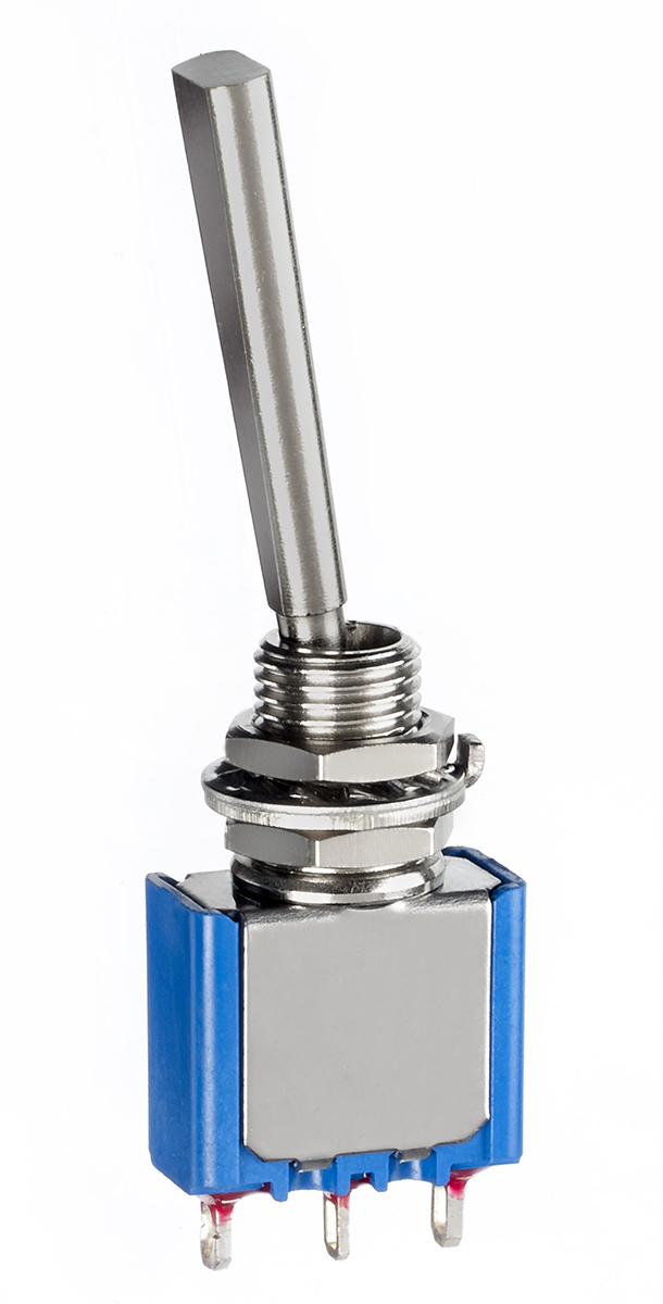 APEM Toggle Switch, Panel Mount, On-(On), SPDT, Solder Lug Terminal, 30 V dc, 125V ac