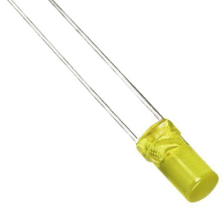 Kingbright2.5 V Yellow LED 3mm Through Hole, Cylindrical L-47XSYCK