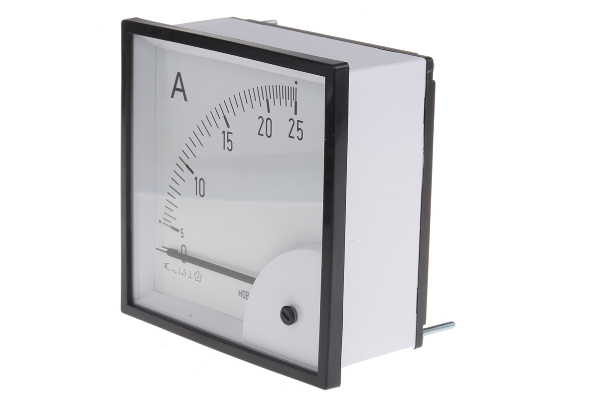 d96mis25a1-001 HOBUT D96SD Analogue Panel Ammeter 100 A AC, 96 mm x 96 mm, Class 1.5 Moving Iron