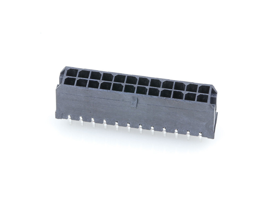 Molex 43045 Series Vertical Through Hole PCB Header, 24 Contact(s), 3 mm Pitch, 2 Row, Shrouded