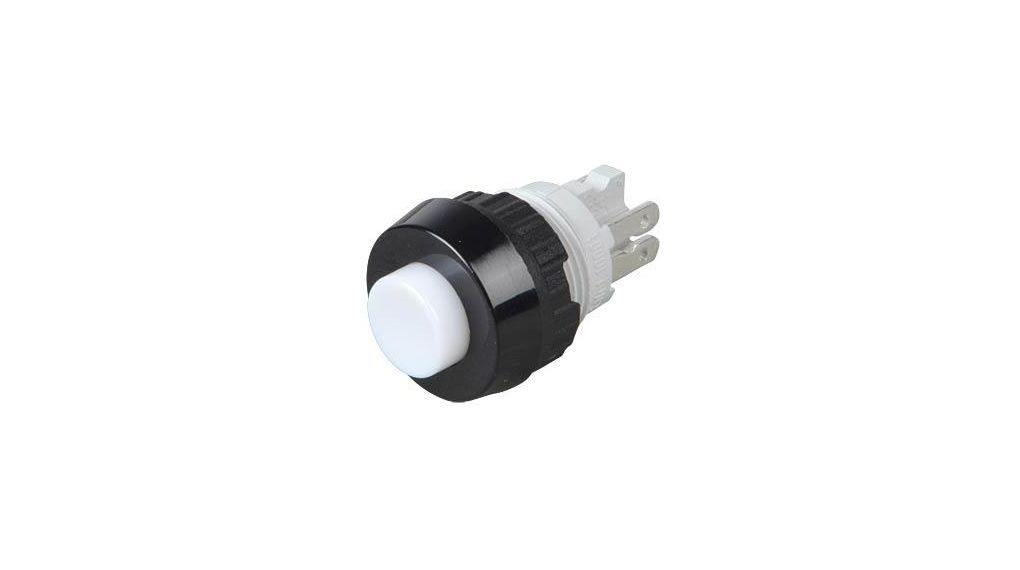 RAFI 1.10.001.011 Series Push Button Switch, Maintained, Panel Mount, 15.2mm Cutout, 1NO, White LED, 250V, IP40, IP65