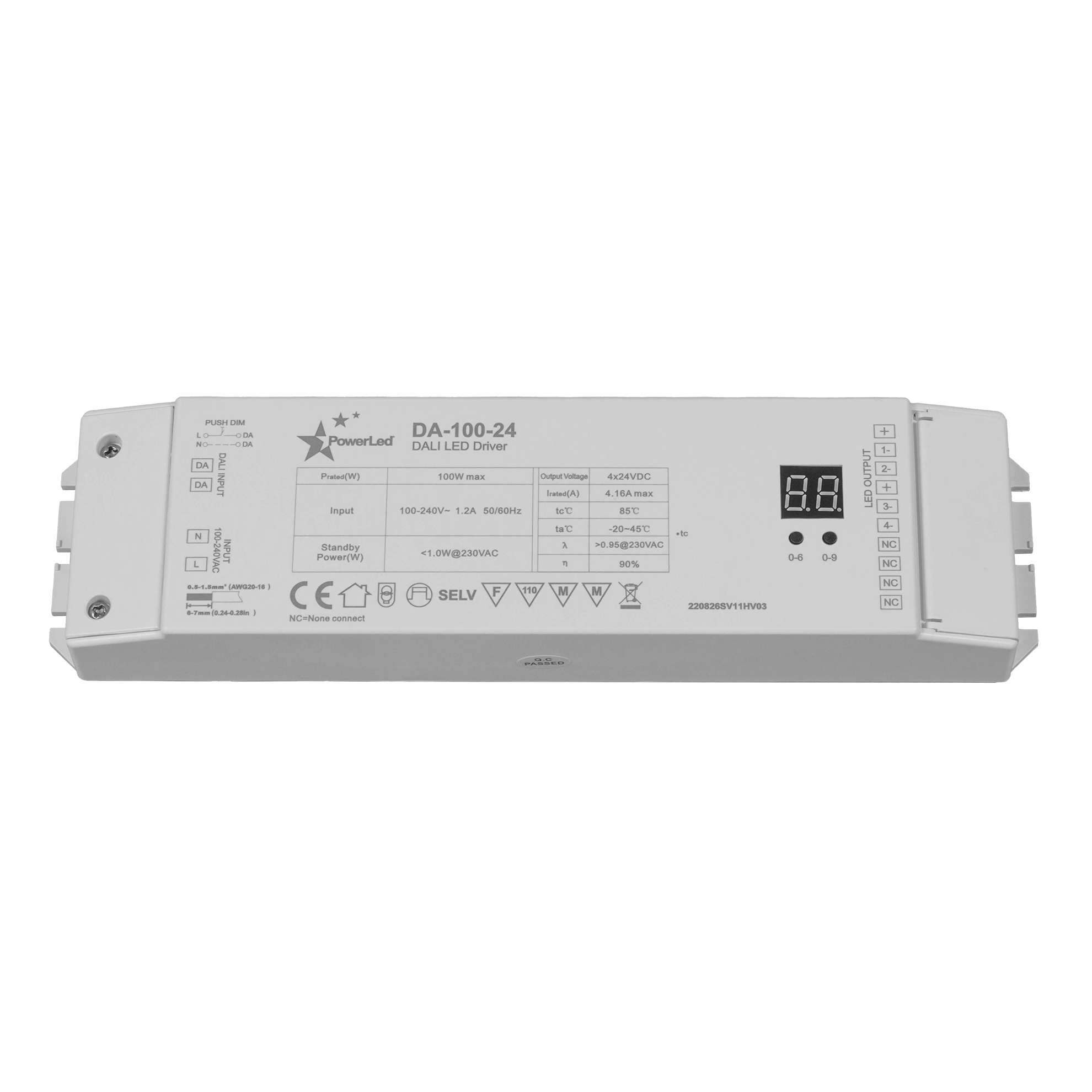 PowerLED LED Driver, 24V dc Output, 100 W Output, 4.16A DALI