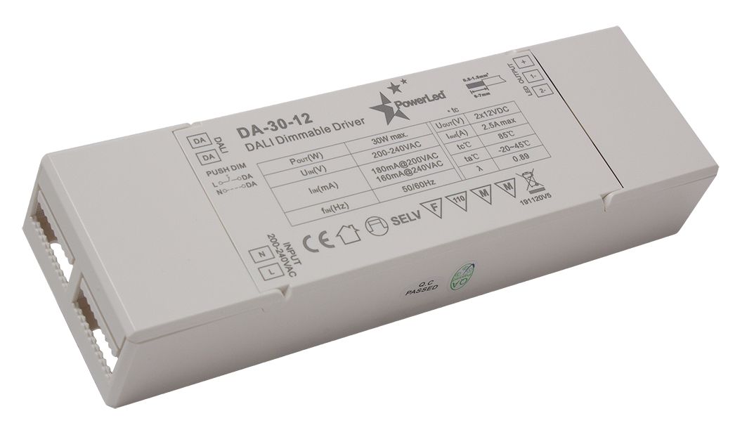 PowerLED LED Driver, 12V dc Output, 30 W Output, 2.5A Dimmable