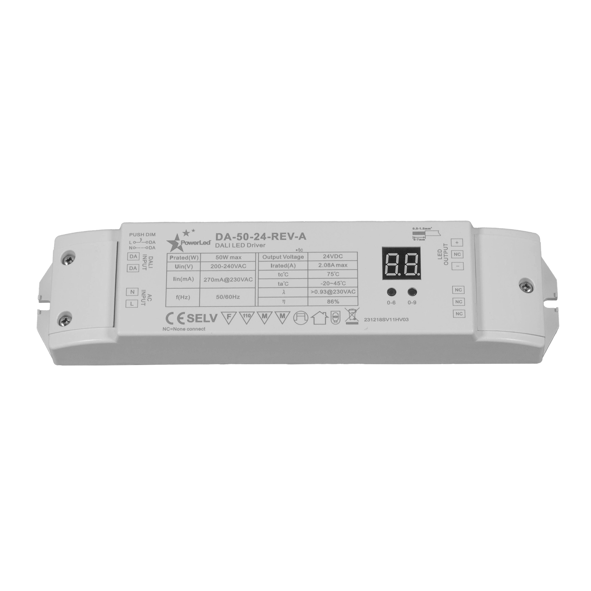 PowerLED LED Driver, 24V dc Output, 50 W Output, 2.08A DALI, DC Dimming