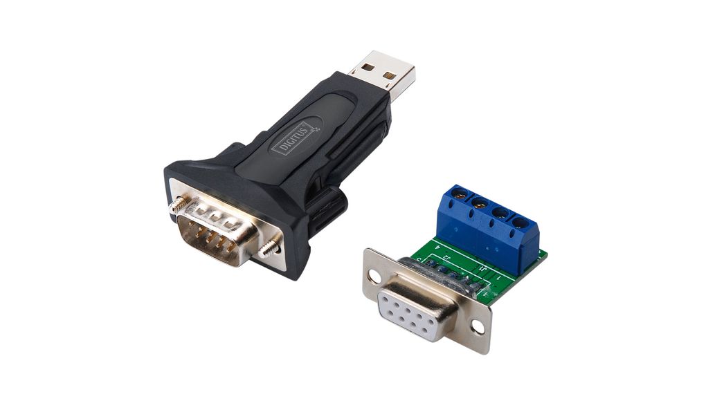 Digitus USB Type A to Male to DB9 Male Converter Cable