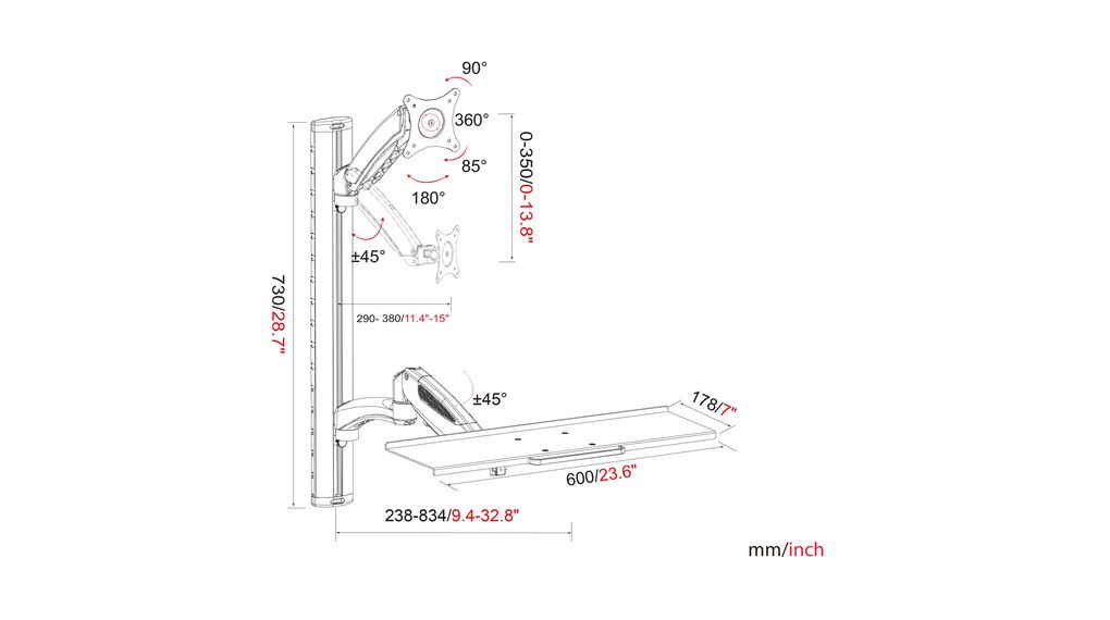 da-90354 Digitus Monitor Arm, Max 27 in Monitor, 1 Supported Display(s) Extension Arm
