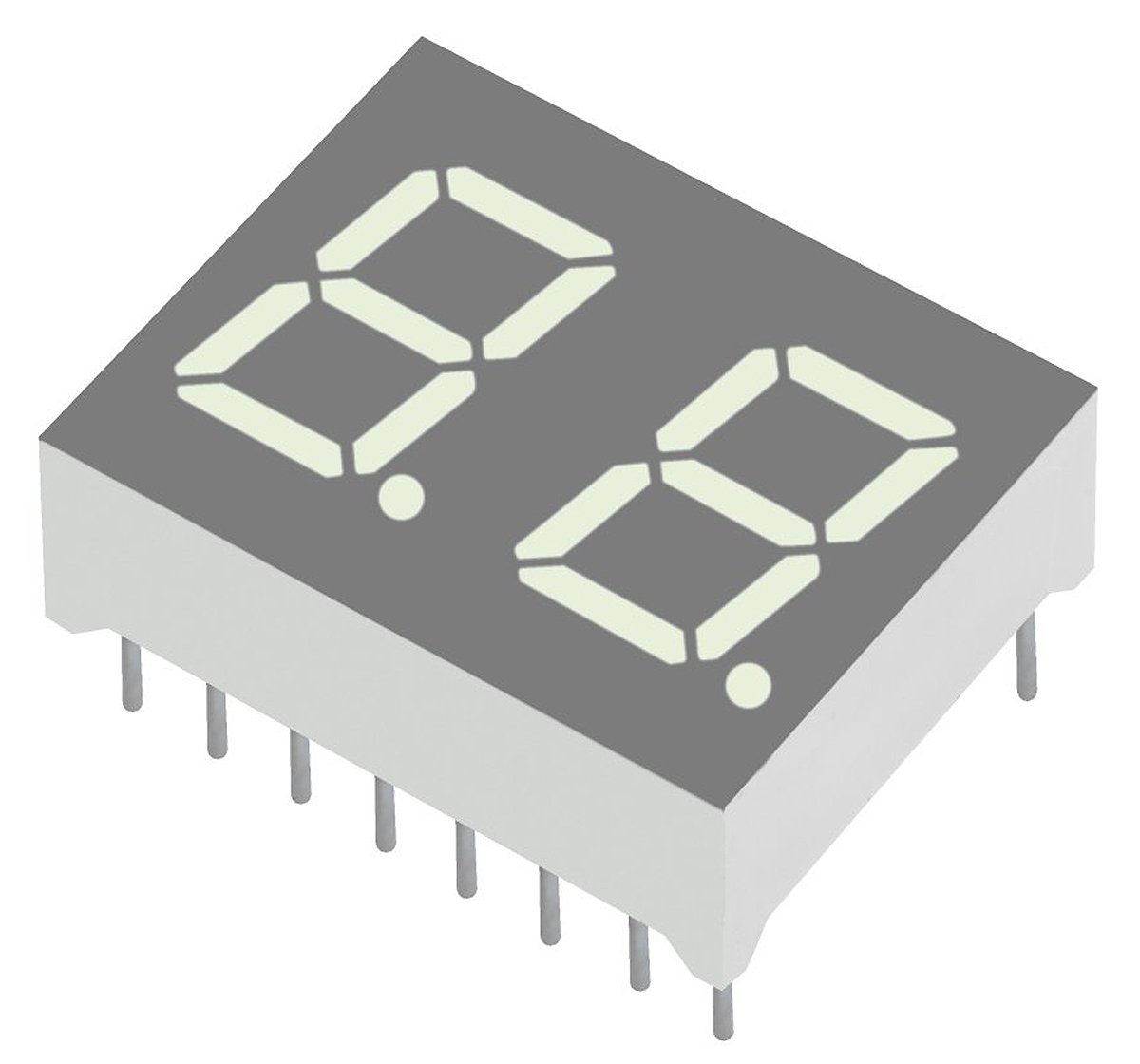 DA04-11SURKWA Kingbright 2 7 Segment LED Display Anode Red 54mcd Right Side 10 mm