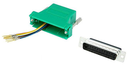 MH Connectors D-Sub Adapter 25-Way D-Sub to Male Male RJ45 Female Female