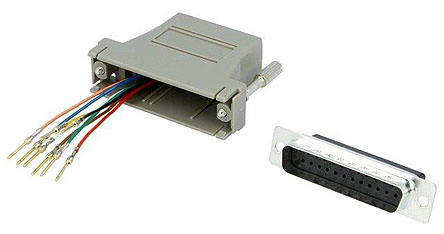 MH Connectors D-Sub Adapter 25-Way D-Sub to Male Male RJ45 Female Female