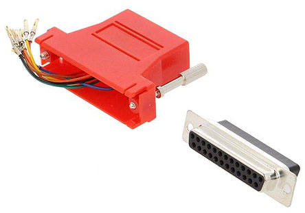 MH Connectors D-Sub Adapter 25-Way D-Sub to Male Male RJ45 Female Female
