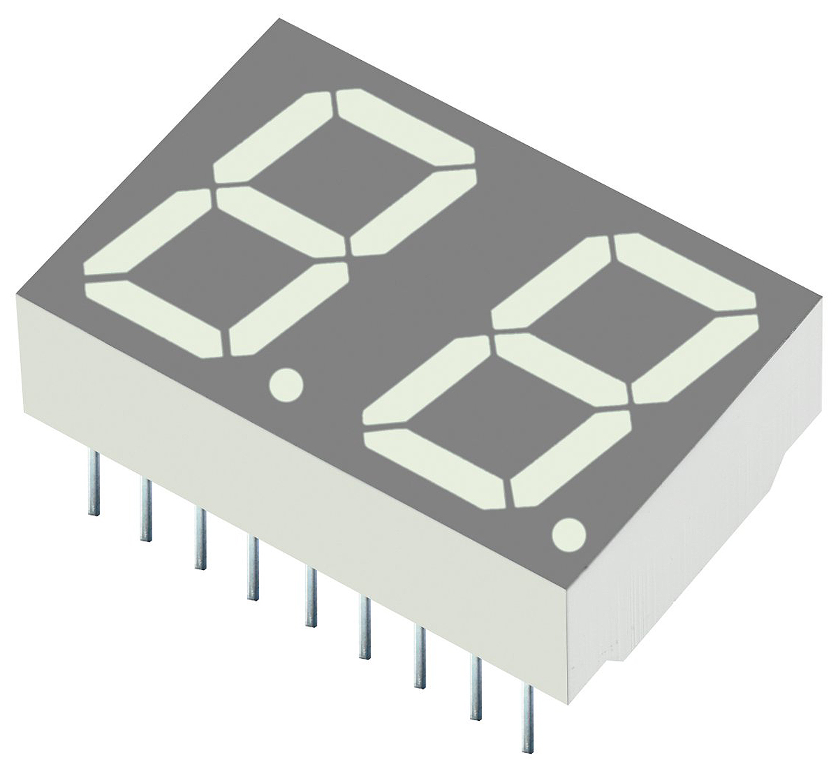 DA56-51SURKWA Kingbright 2 7 Segment LED Display Anode Red 100mcd Right Side 14.2 mm
