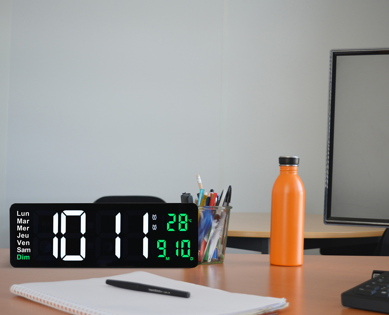 11524 Orium Black Desktop, Wall Clock