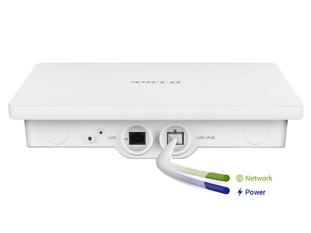 D-Link Wireless AC1200 Wave 2 Dual-Band Outdoor PoE Access Point 2 Port Wireless Access Point, IEEE 802.11 ac