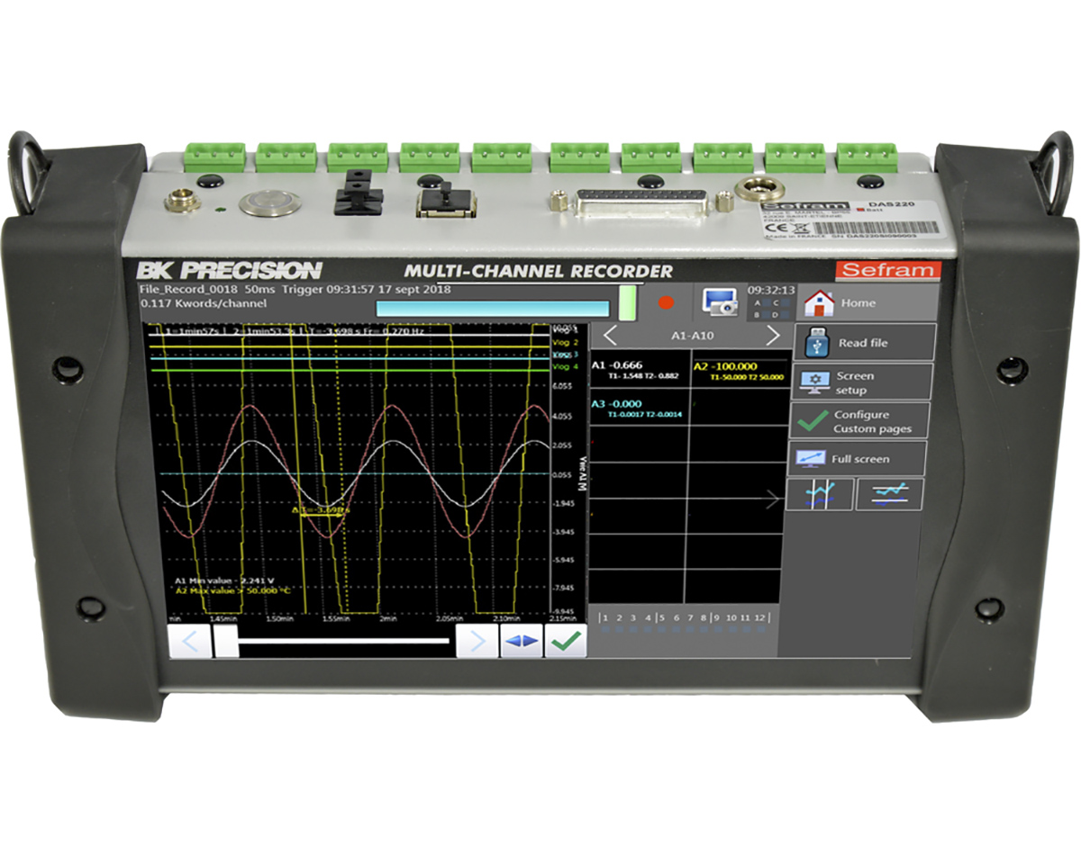 das220bat Sefram DAS220BAT Multi Purpose Data Logger, USB, Ethernet, WiFi, 10 Channel