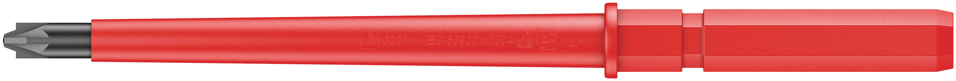 Wera Pozidriv Insulated Screwdriver Blade, PZ2 Tip, 154 mm Blade, VDE/1000V