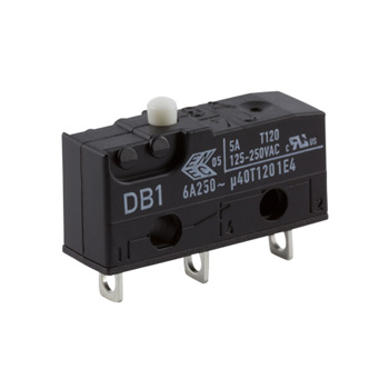 ZF Button Micro Switch, Solder Terminal, 6 A, 250 V ac, SPDT, IP50