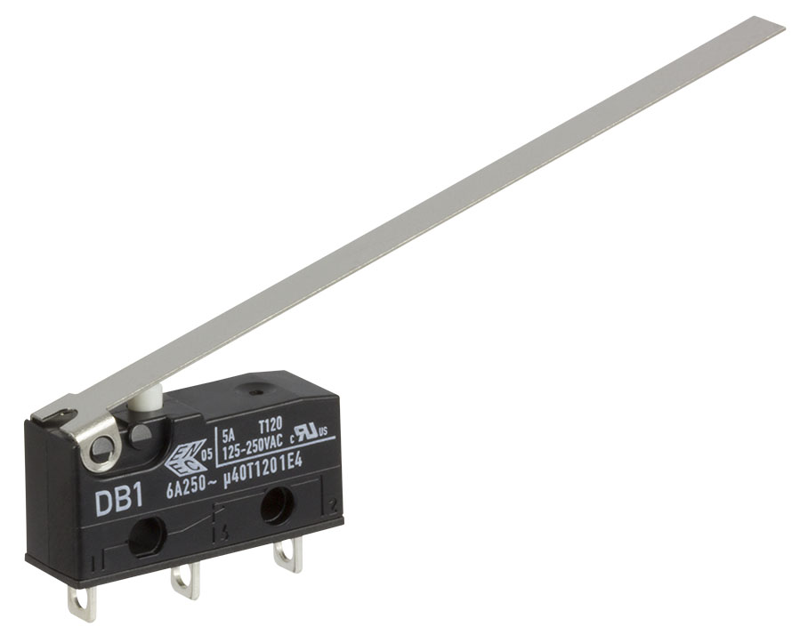 ZF Long Hinge Lever Micro Switch, Solder Terminal, 6 A, 250 V ac, SPDT, IP50
